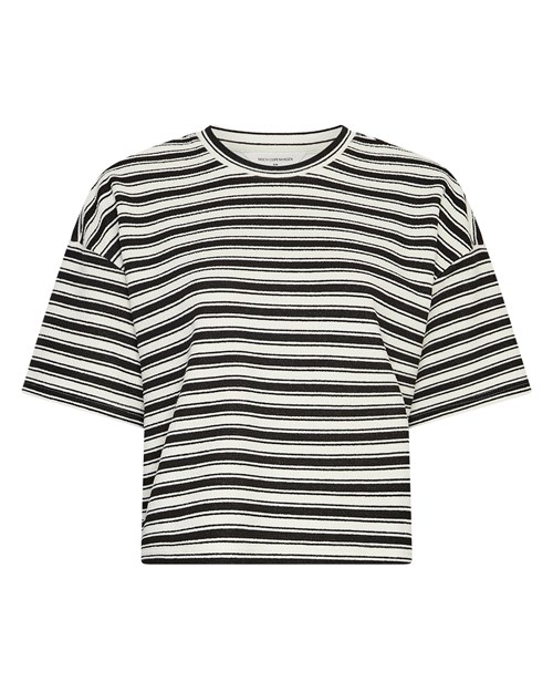MSCH Cessalia T Shirt, Sort/Hvid stribet